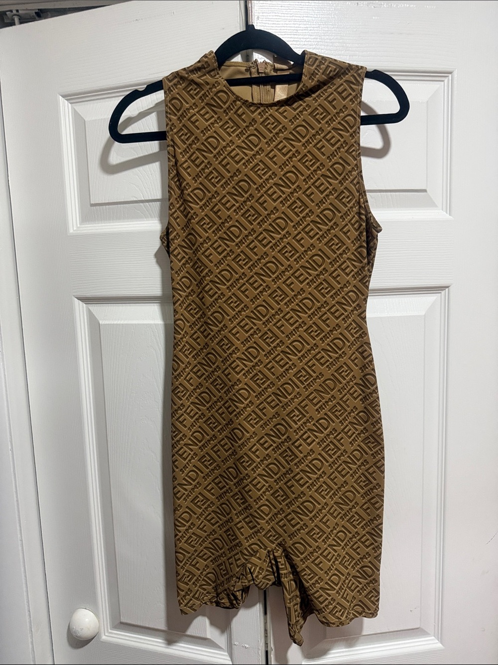 Fendi skims Brown Logo Sleeveless Romper